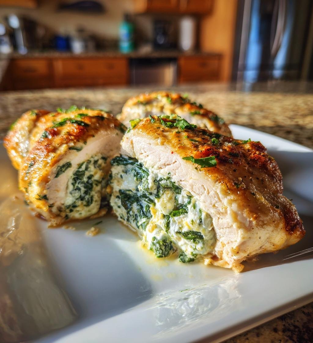 Creamy Spinach Stuffed Chicken - Juicy and Delicious Dinner Recipe - step by step