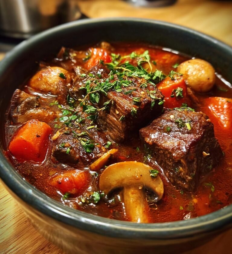 slow cooker beef and mushroom stew