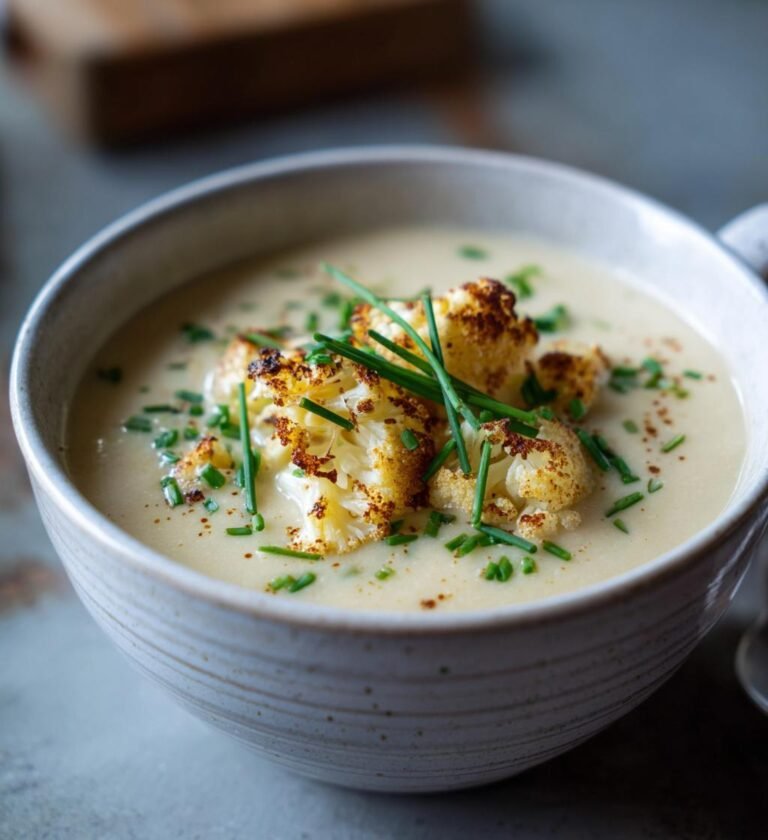 creamy roasted cauliflower soup