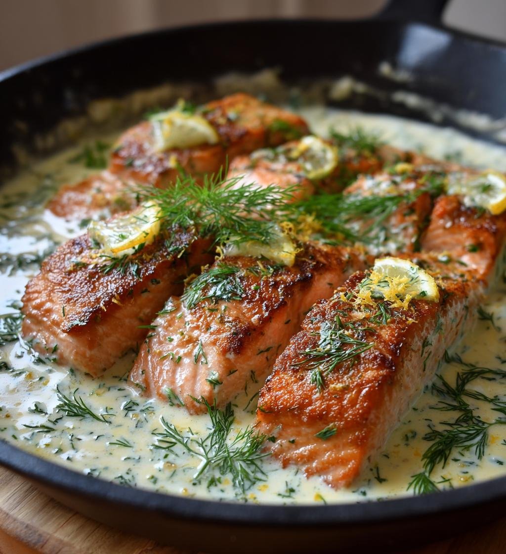Baked Salmon with Garlic Cream Sauce – Quick and Delicious Recipe - step by step