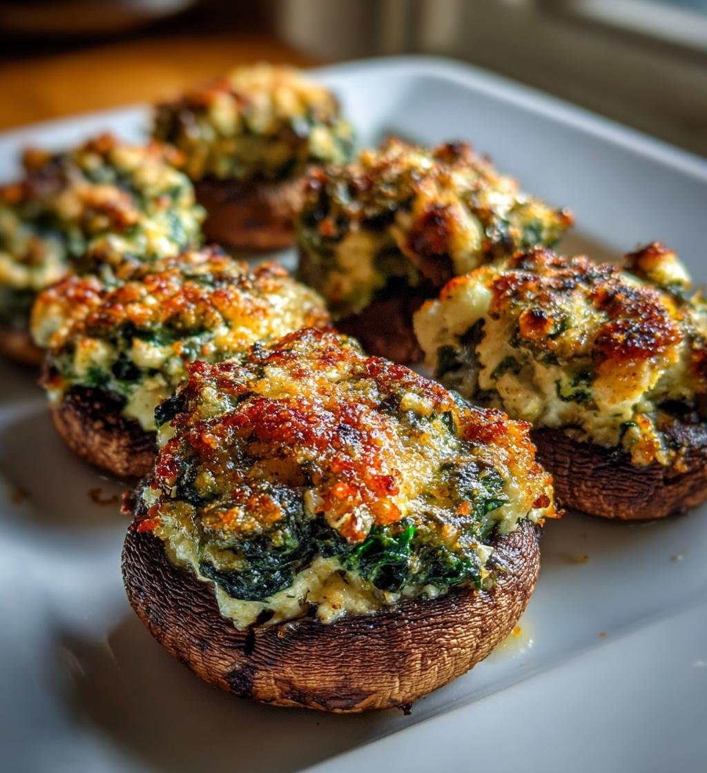 Spinach and Feta Stuffed Mushrooms: Easy and Delicious Appetizer
