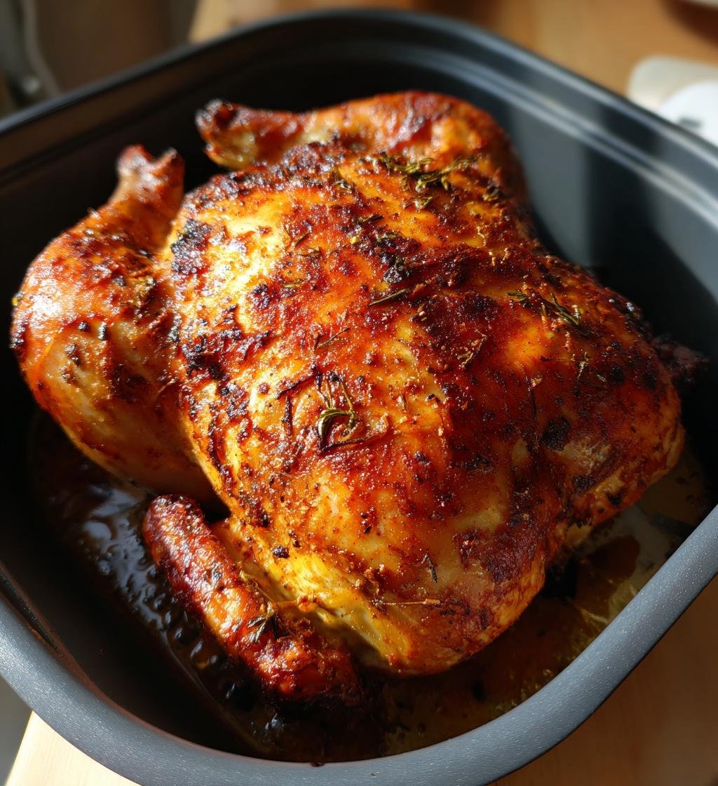 Air Fryer Whole Chicken Recipe Easy & Juicy in 1 Hour