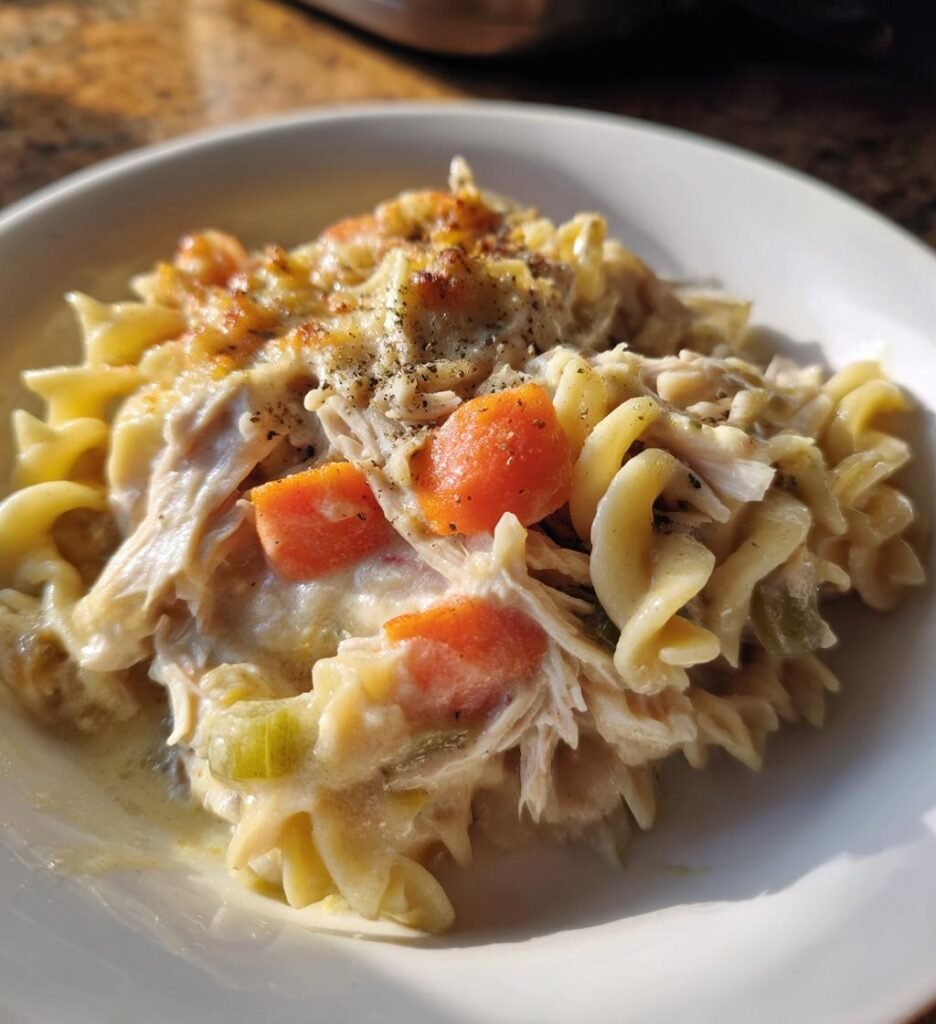 slow cooker chicken noodle casserole