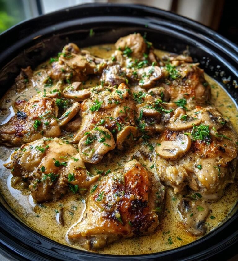 slow cooker creamy mushroom chicken