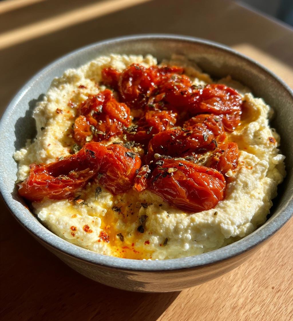 Easy Whipped Feta Dip with Roasted Tomatoes - Deliciously Creamy Appetizer